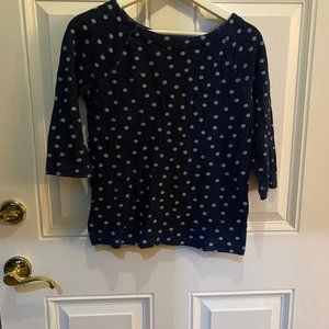 Navy polkadot shirt